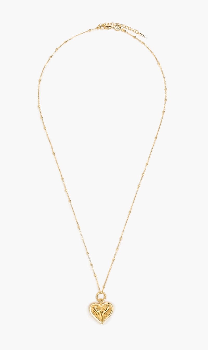 Missoma Gold Ridge Heart Charm Necklace for Women