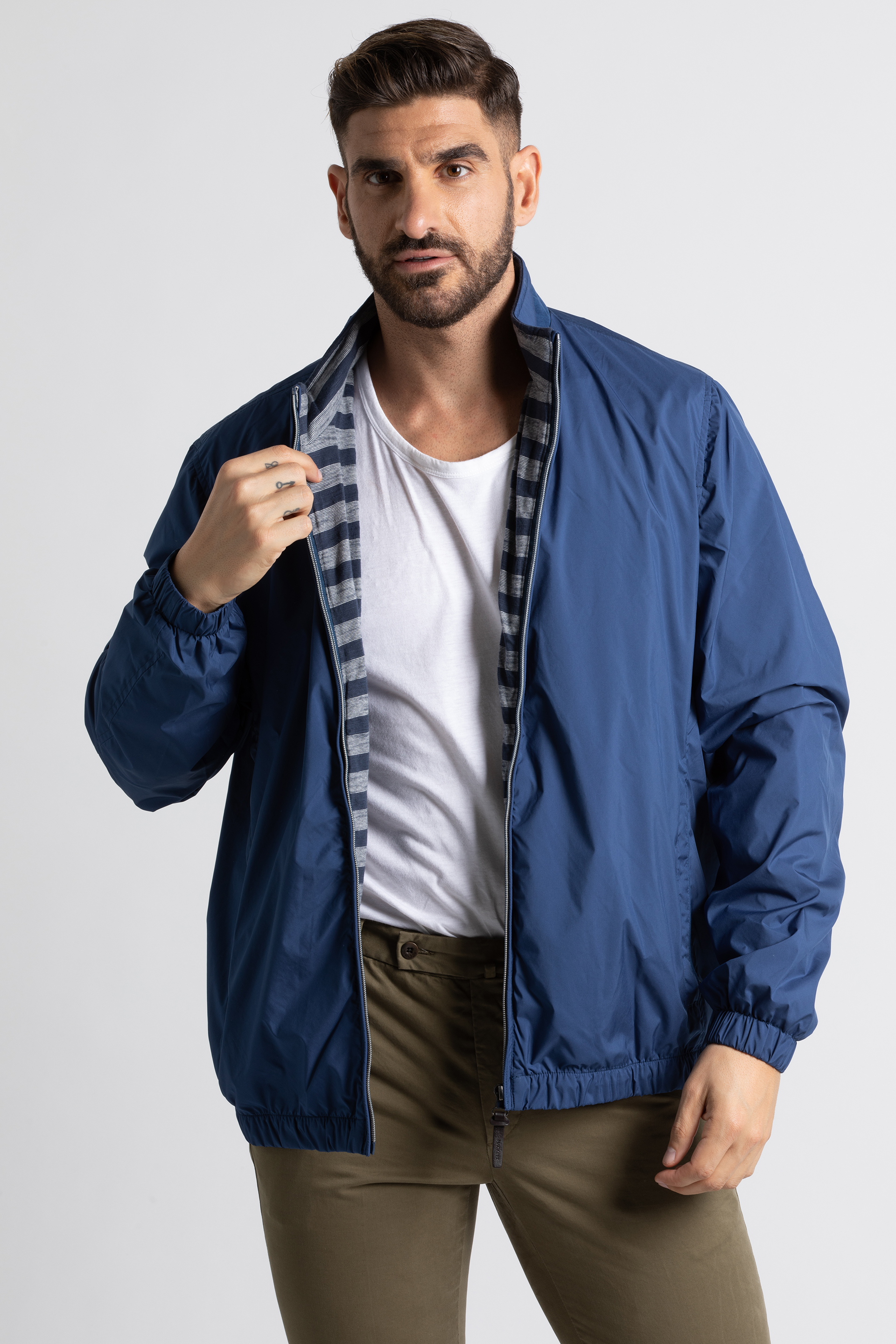 

Kensal Jersey Blouson Jacket, Blue