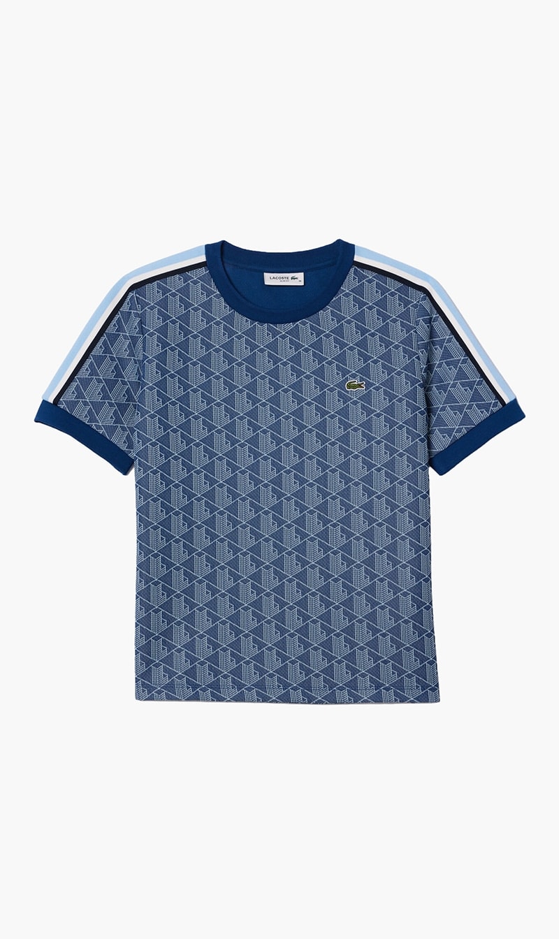 

Lacoste Blue Slim Fit Monogram Jacquard T Shirt for Women | The Deal Outlet