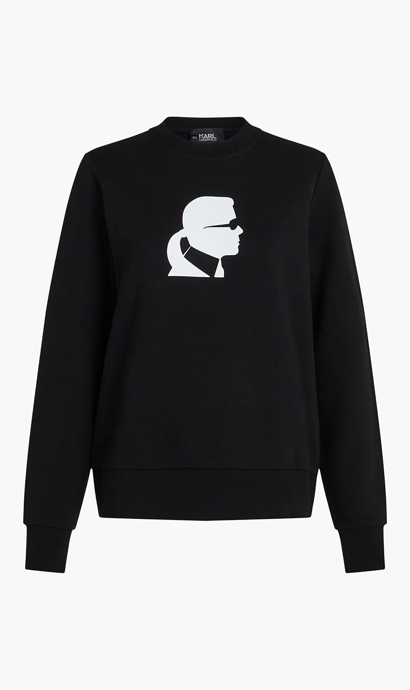 Karl Lagerfeld Black Regular Fit Sweatshirt for Women