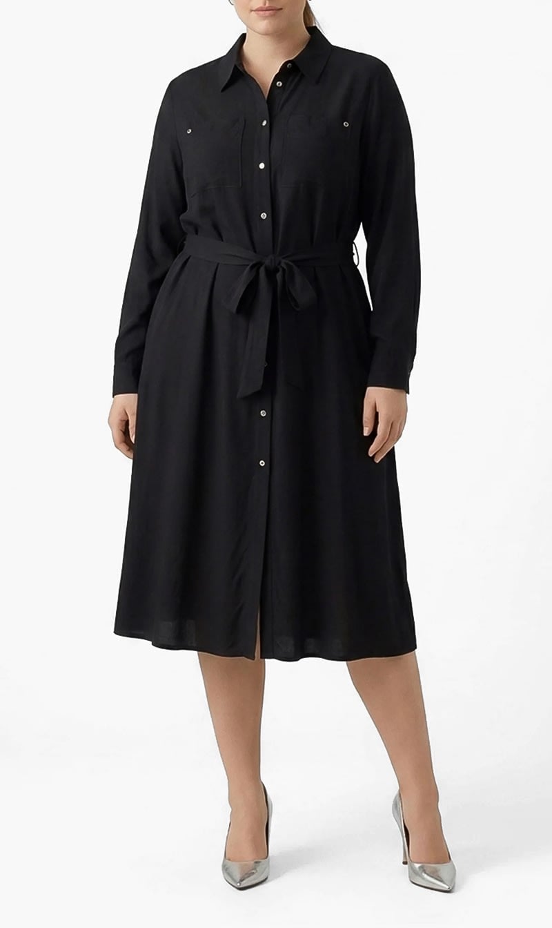 United Colors Of Benetton Black Chemisier Dress for Women