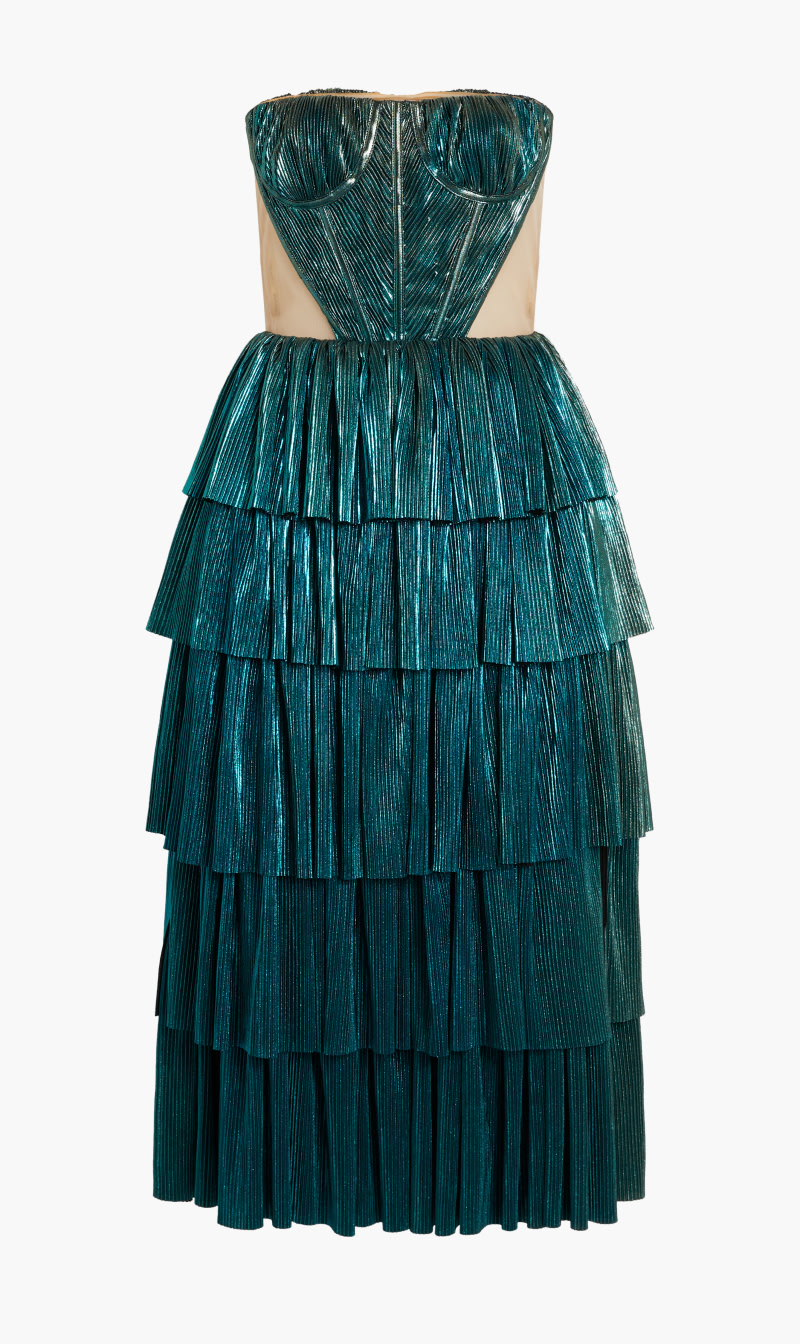 

Bronx And Banco Green Florence Midi Dress for Women | The Deal Outlet