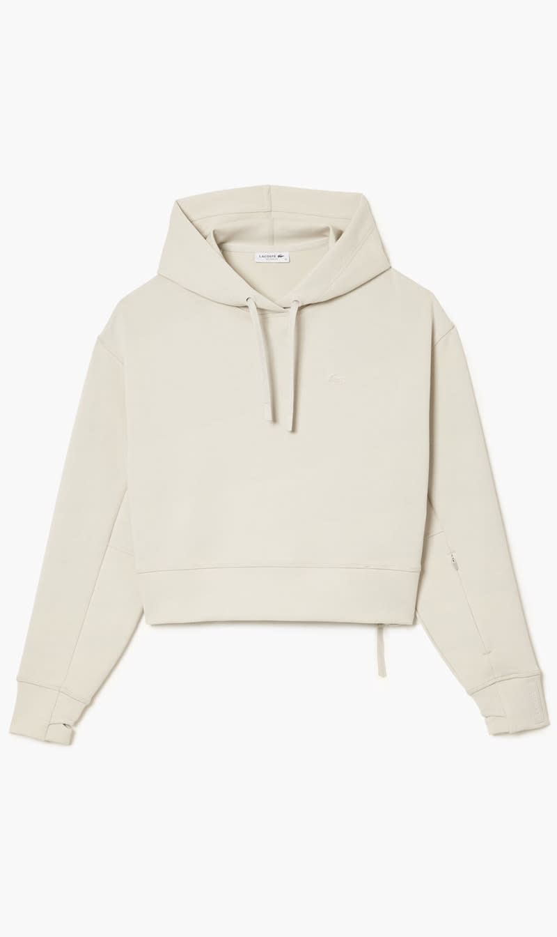 

Lacoste Grey Short Cut Cotton Hoodie for Women | The Deal Outlet