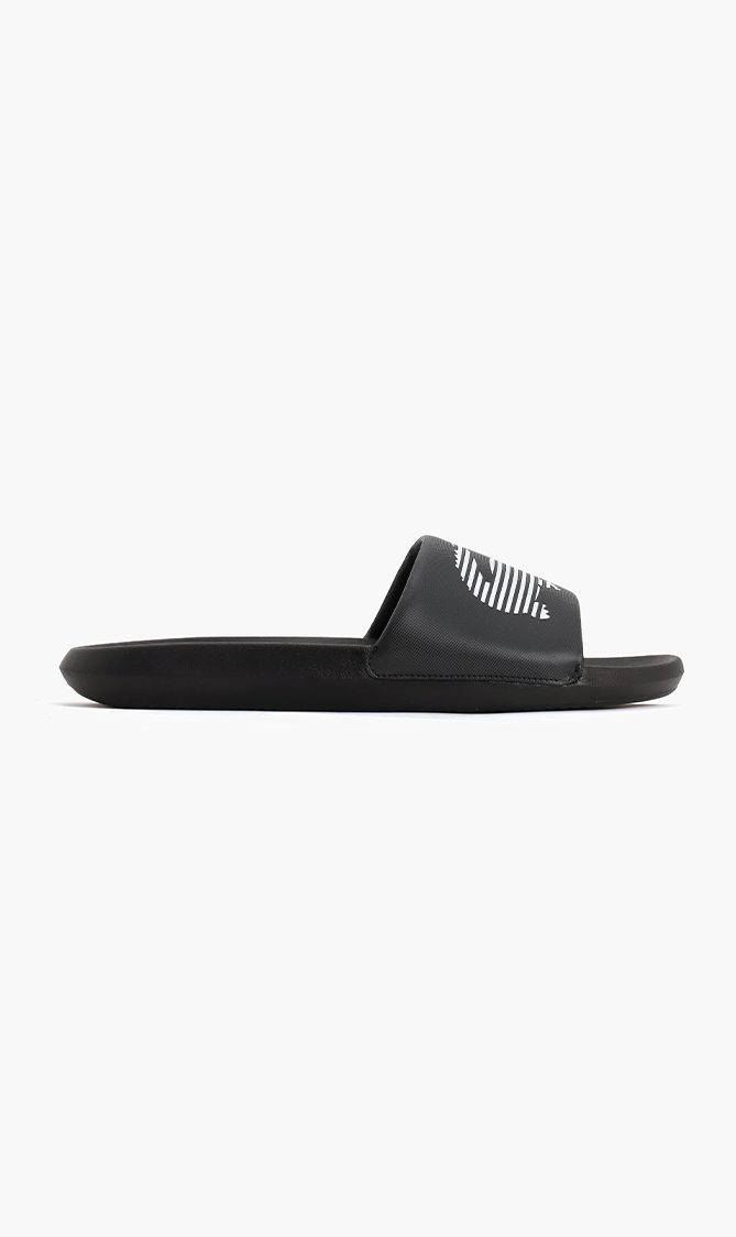 

Croco Metallic Slides, Blue