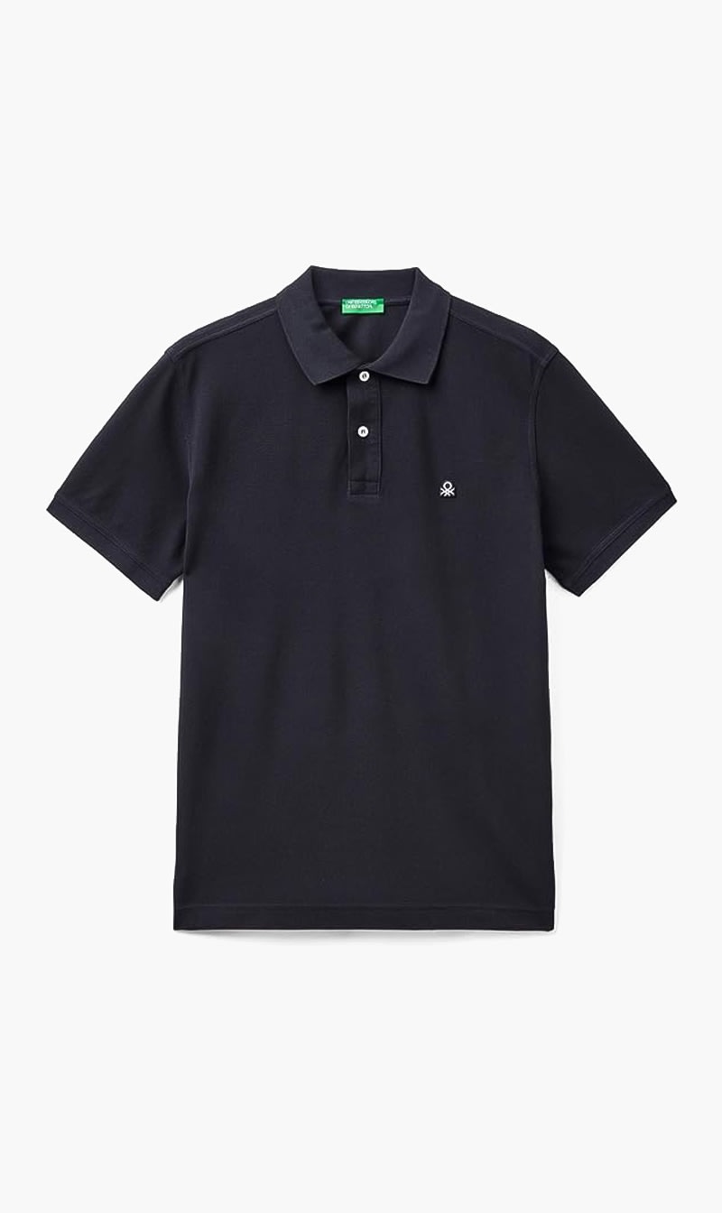 Black United Colors Of Benetton Blue Regular Fit Polo Shirt for Men
