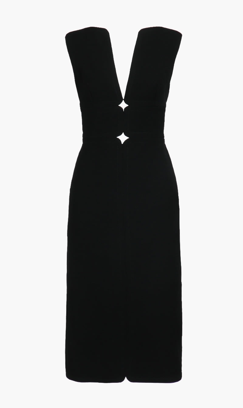 

Sleeveless Back-zip Dress, Black