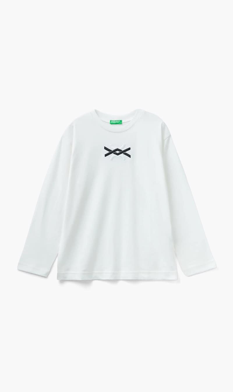 

United Colors Of Benetton White Organic Cotton T-shirt for Girls