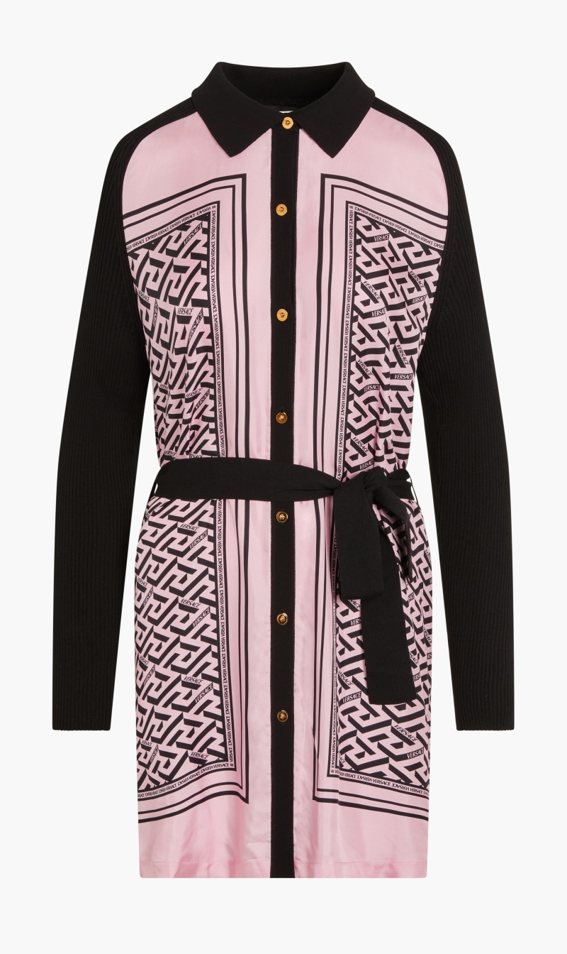 

Knitwear Dress Twill Greca Signature Inserts Serie, Multi-color