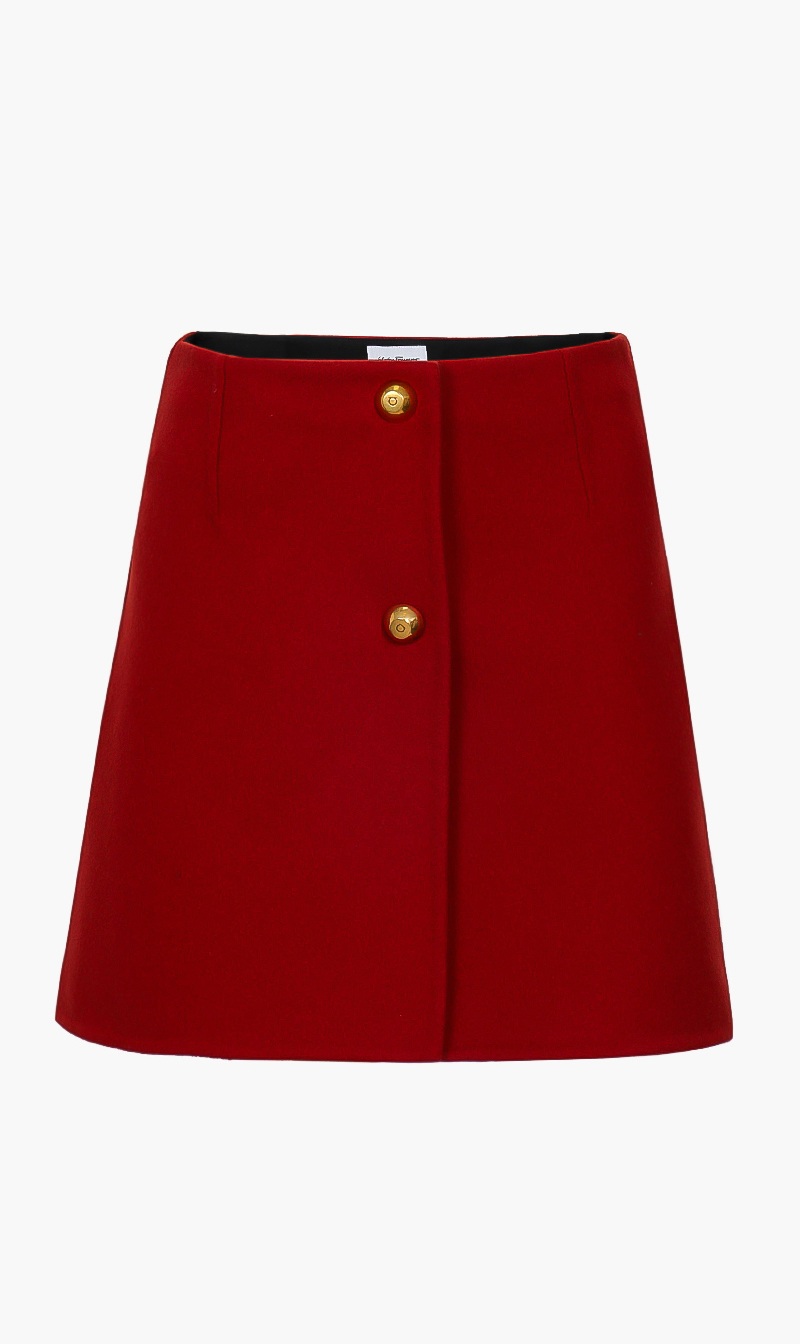 

Double Wool Skirt, Red