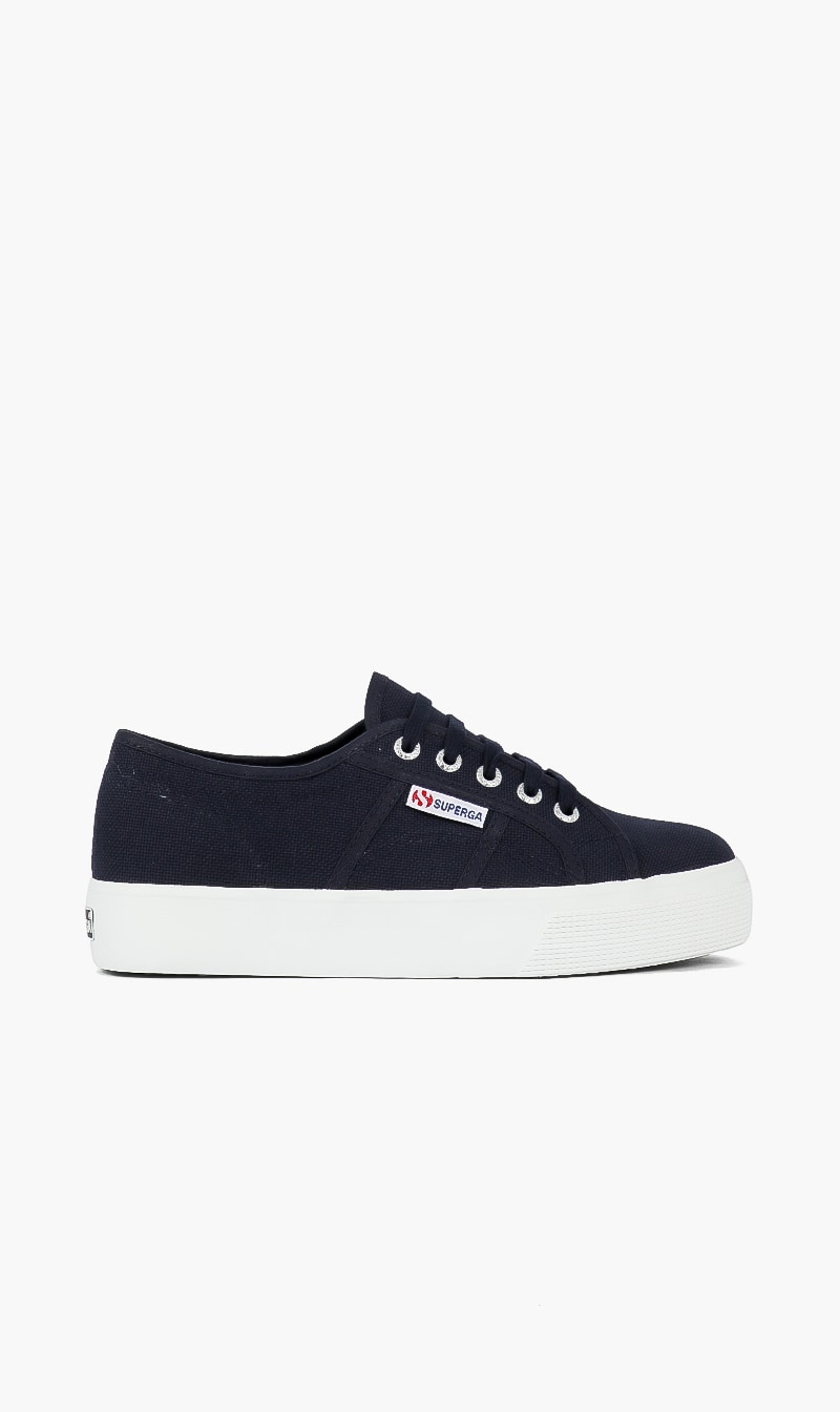 

Superga Blue Mid Platform Sneakers | The Deal Outlet