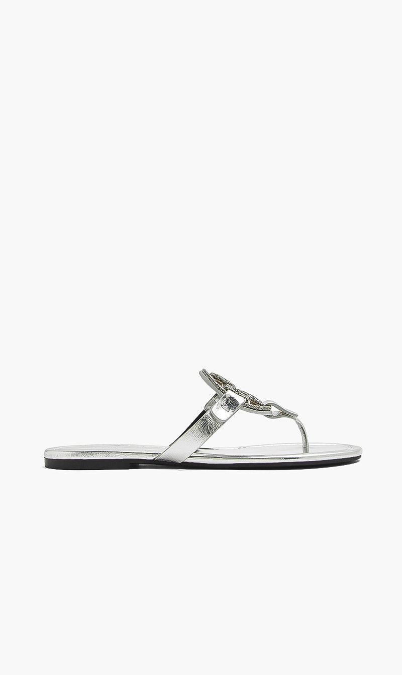 

Tory Burch Silver Miller Pave Flats for Women | The Deal Outlet