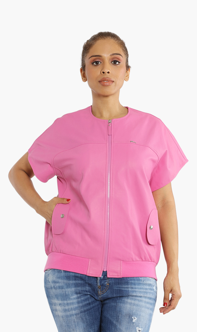 

Longchamp Short Sleeves Leather Jacket