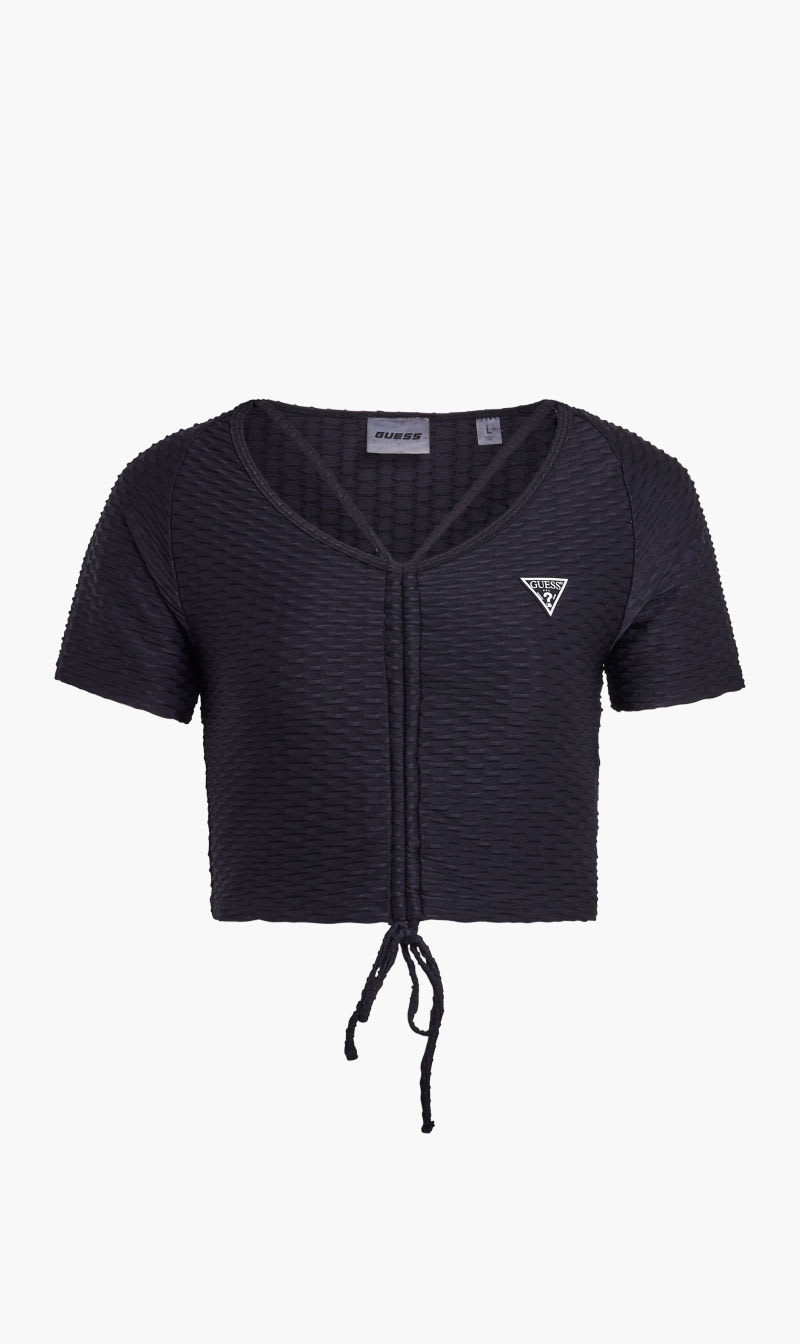 

Guess Black Delma Active Crop Top for Women | The Deal Outlet