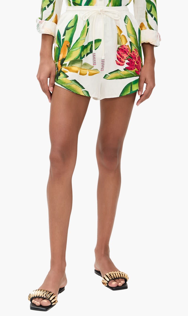 

Farm Rio White Tropical Destination Off-white Shorts for Women | The Deal Outlet