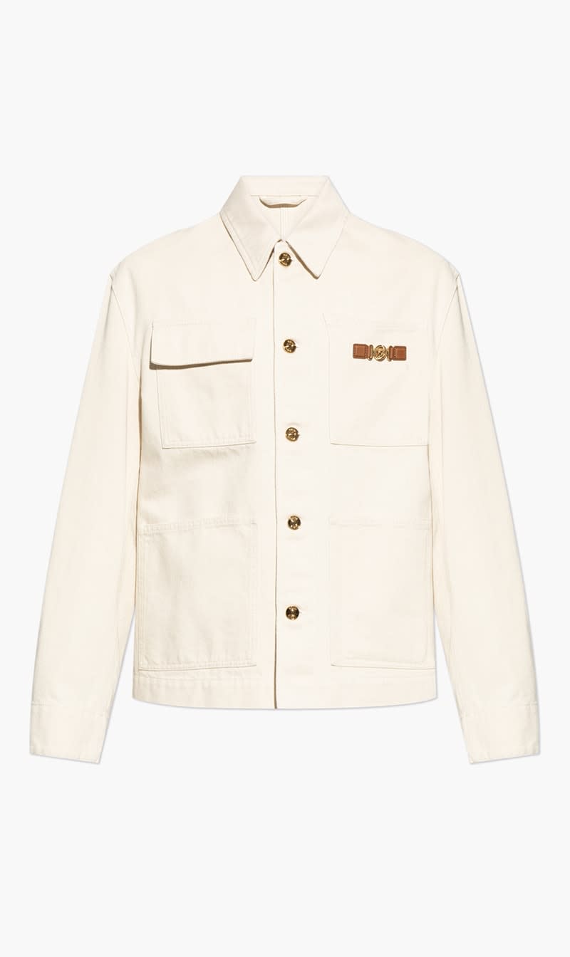

Versace Beige Blouson Denim Denim Ecru Stop Rinsed for Men | The Deal Outlet
