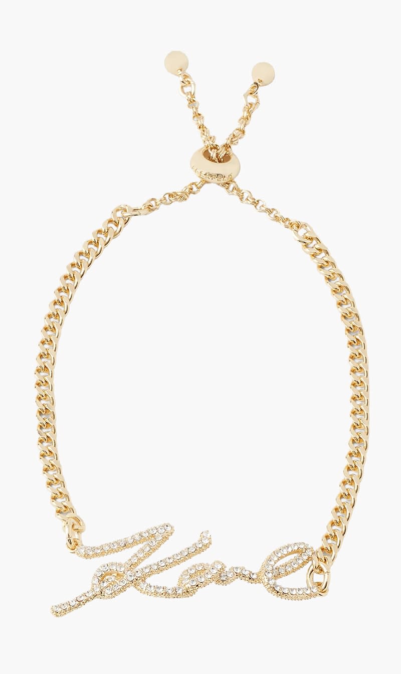 

Karl Lagerfeld Gold Ksignature Pave Bracelet for Women | The Deal Outlet