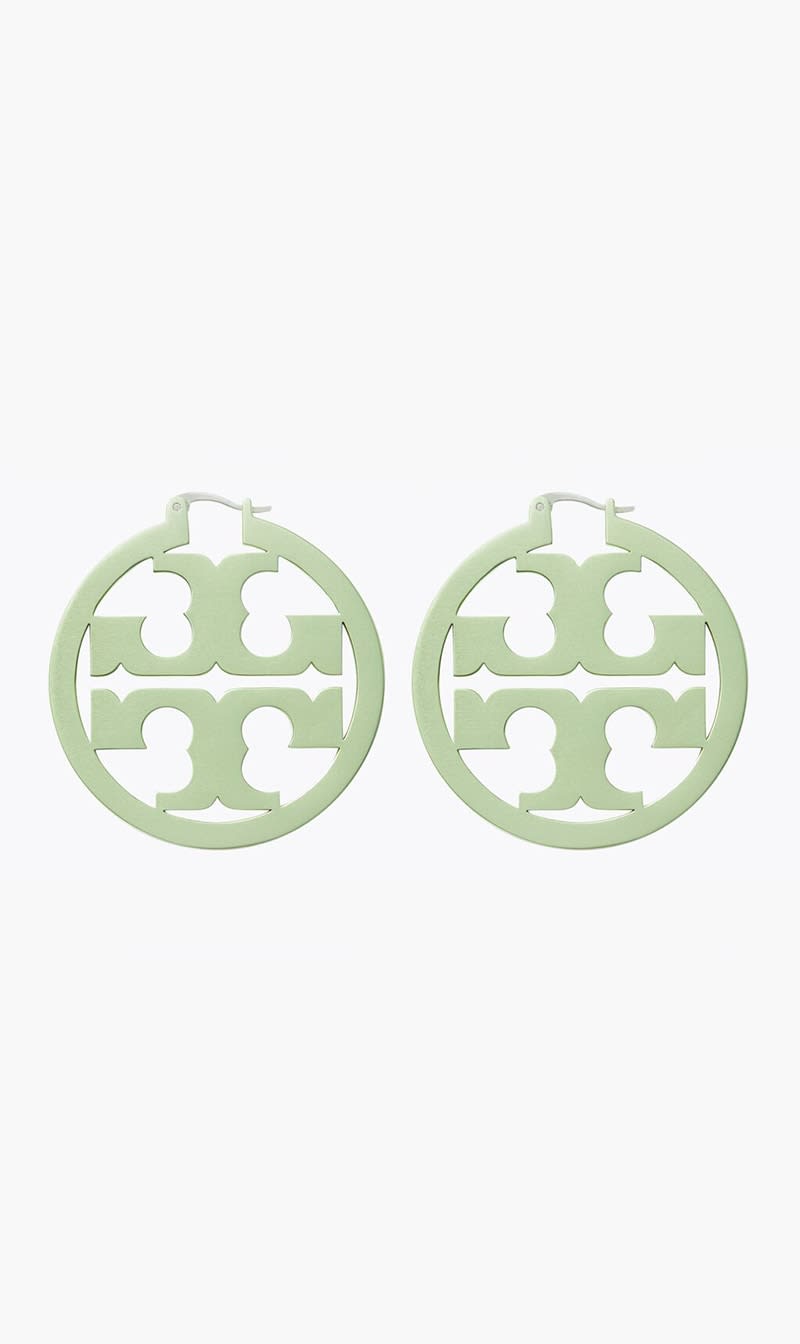 

Tory Burch Green Miller Hoop Earrings for Women | The Deal Outlet
