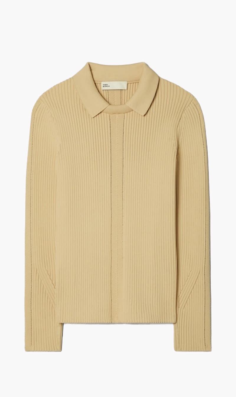 

Tory Burch Beige Polo Collar Sweater for Women | The Deal Outlet