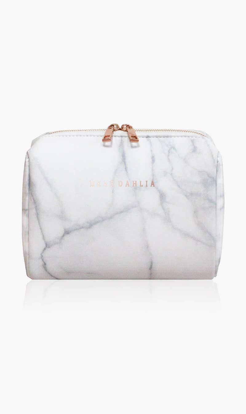 

Dear Dahlia Others Signature Marble Makeup Pouch for Women | The Deal Outlet