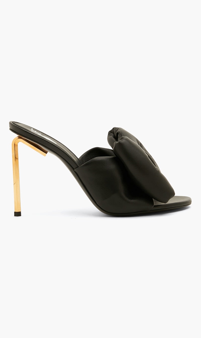 

Off-white Black Wool Bow High Gold Allen Mule Black Gold for Women | The Deal Outlet