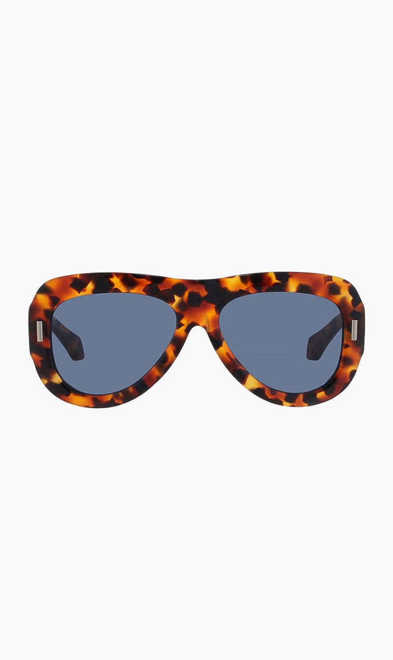 Brown Ferragamo Green Oval Sunglasses for Women