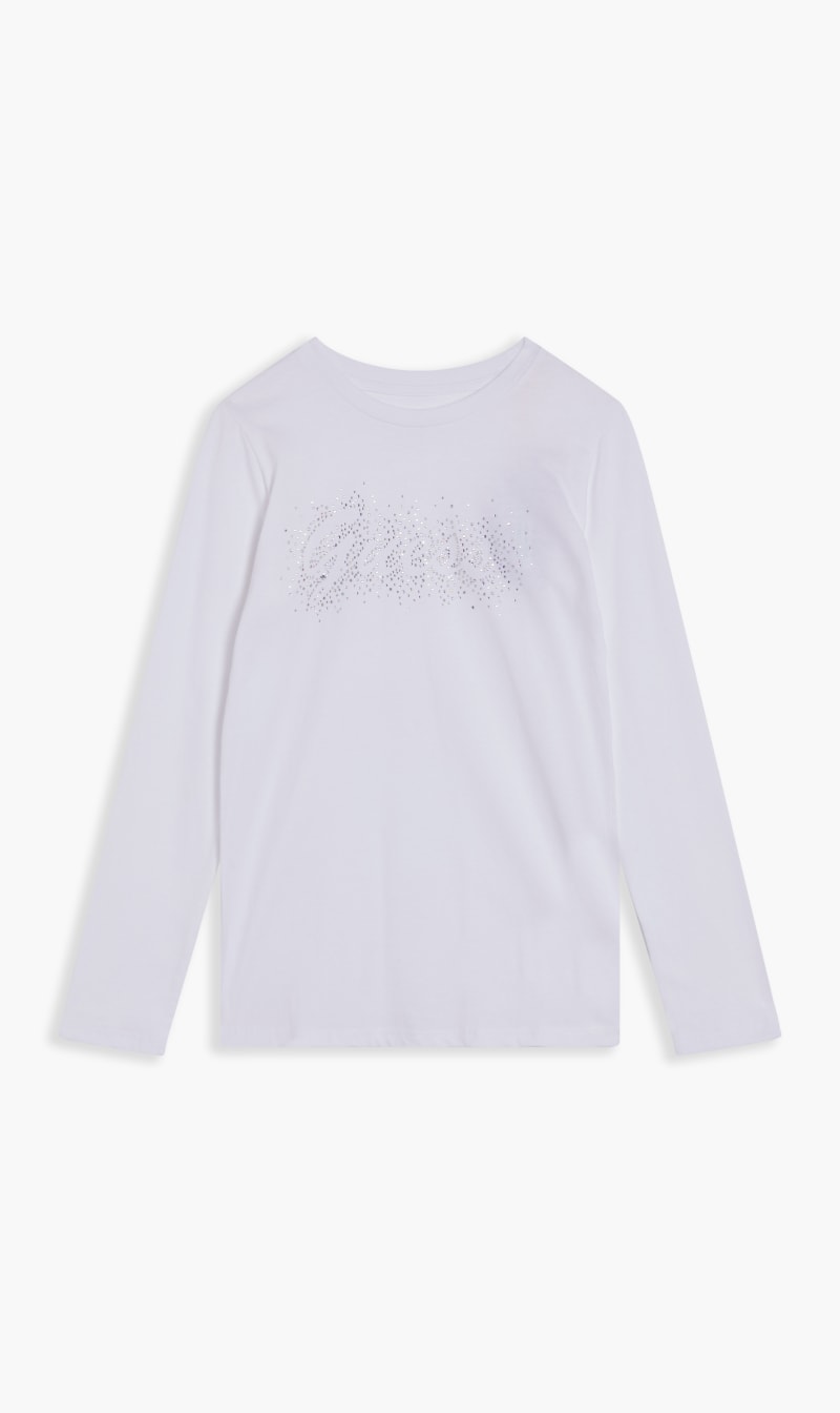 

Guess White Delilah Long Sleeve Tee for Boys | The Deal Outlet