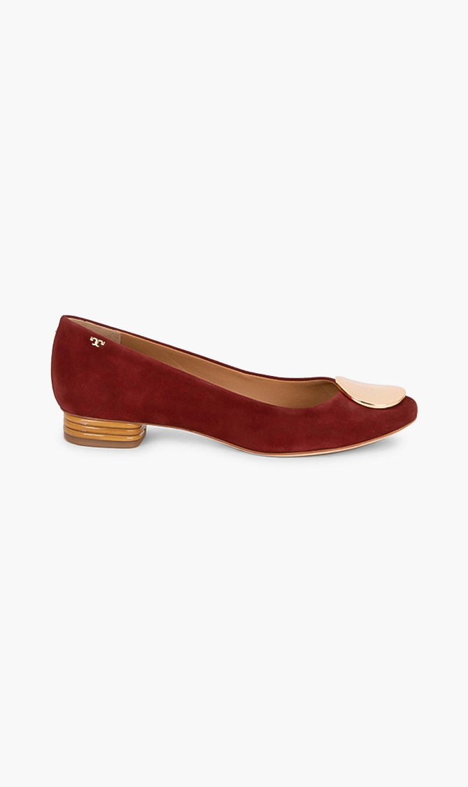 

TORY BURCH Brick Red Suede Boat
