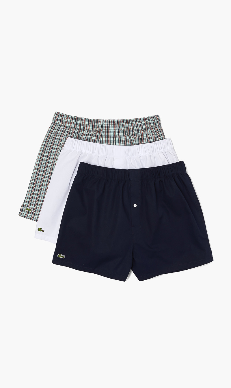 

Lacoste White Classic Fit Cotton Boxer Shorts Pack Of 3 for Men | The Deal Outlet
