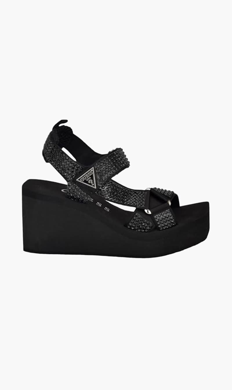 

Guess Black Dawsin Platform Sandals for Women | The Deal Outlet