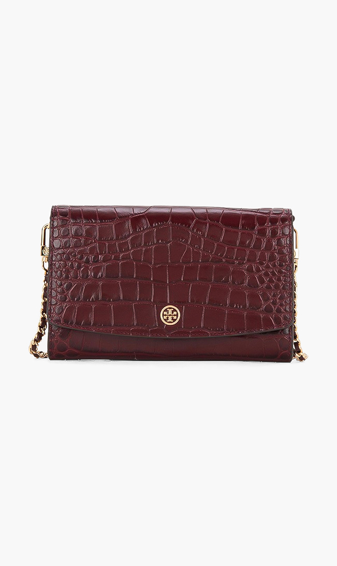 

Tory Burch Robinson Embossed Chain Clutch