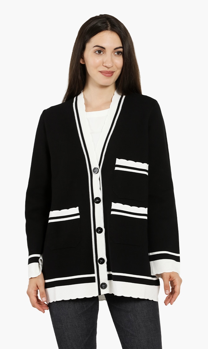 

Emporio Armani Stripes Trimmed Cardigan
