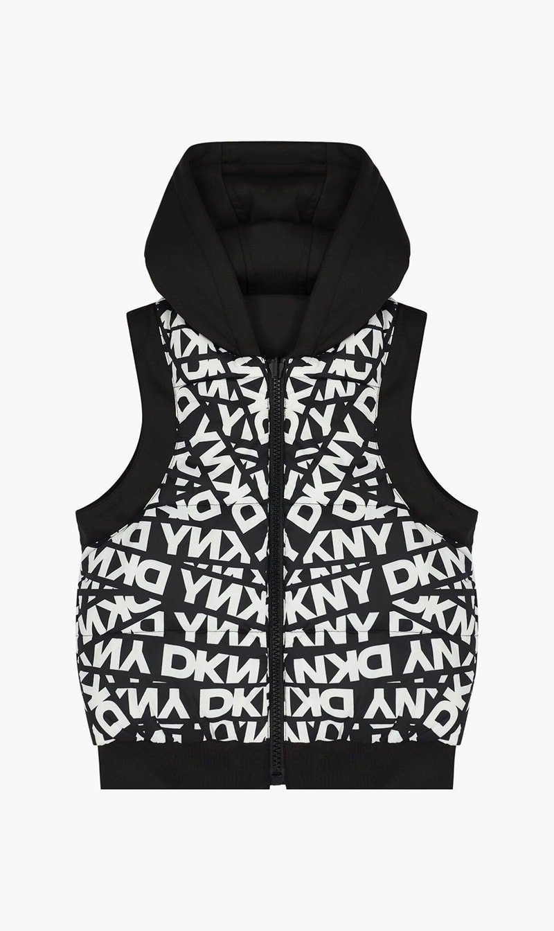 

Dkny White Reversible Hooded Gilet for Boys | The Deal Outlet