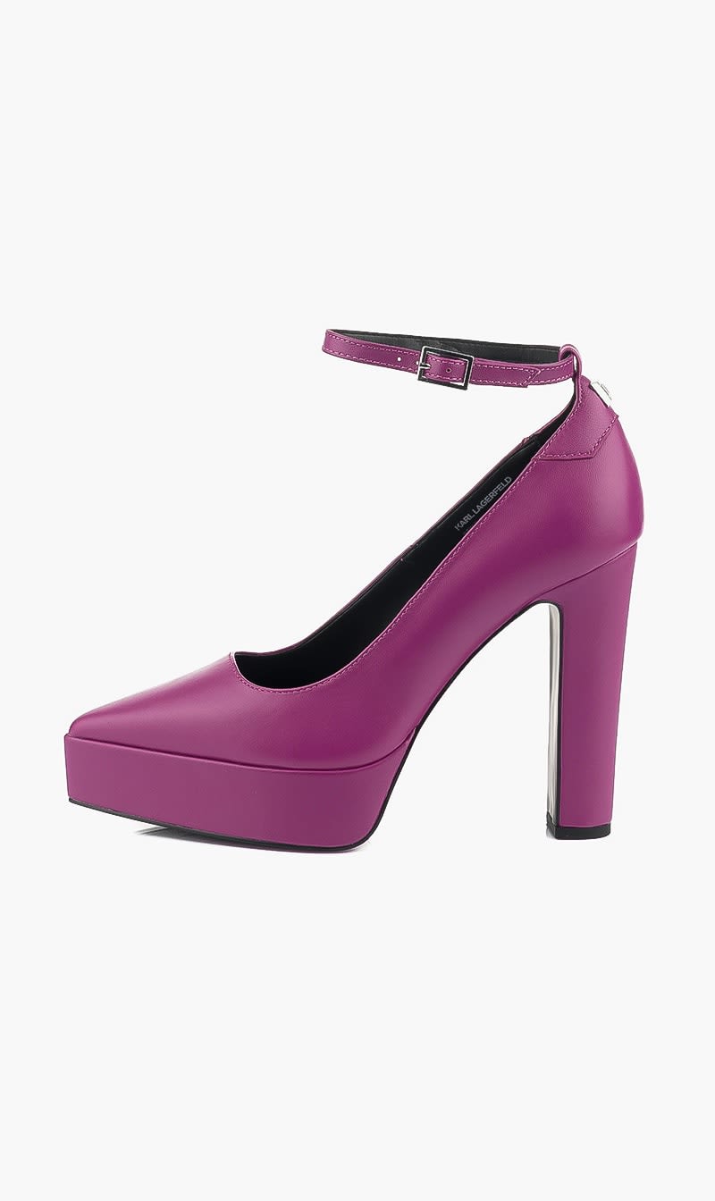 

Karl Lagerfeld Purple Soiree Platform-ankle Loop Shoe for Women | The Deal Outlet