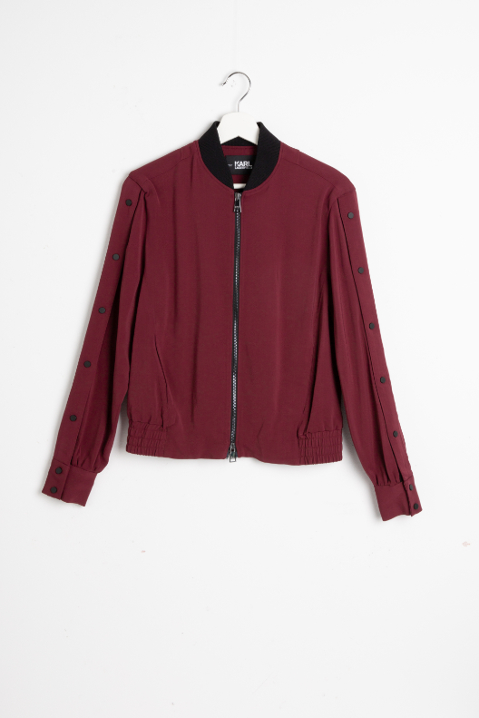

Karl Lagerfeld Press Stud Sleeves Bomber Jacket