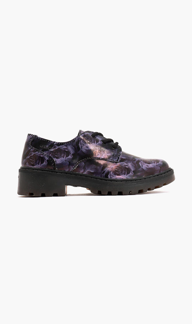 

Casey Printed Leather Derby, Purple