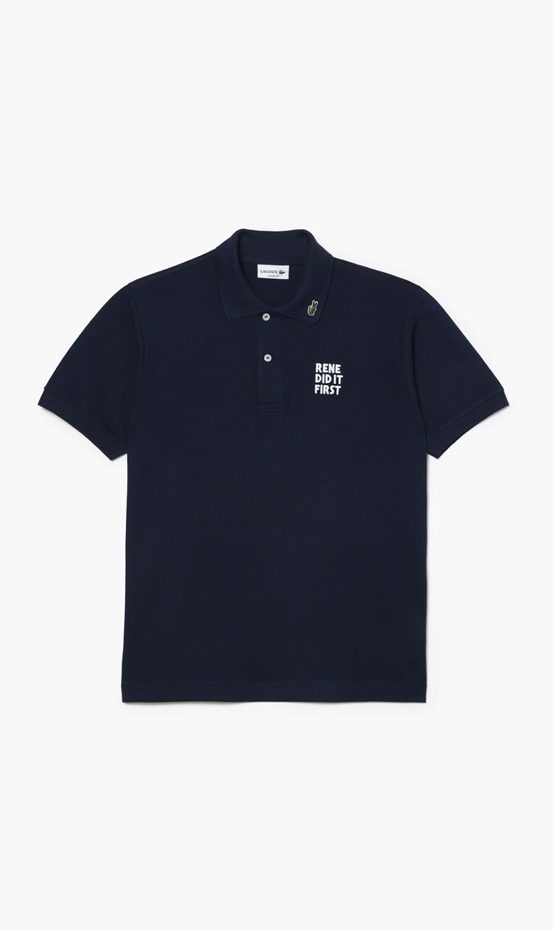 

Lacoste Blue Short Sleeved Ribbed Collar Shirt for Men | The Deal Outlet