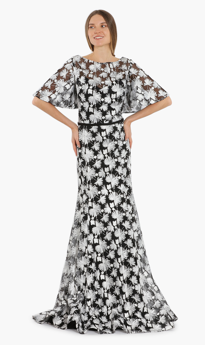 

Terani Couture Floral Embroidered Gown