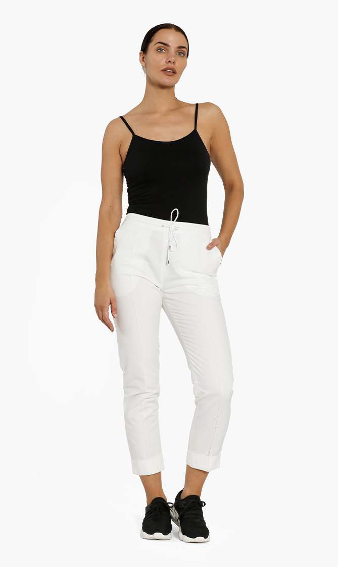 

Tailored Jog Pants, White
