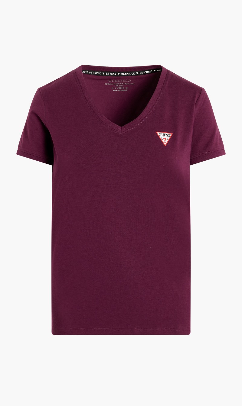 

Guess Purple V Neck Mini Triangle T-shirt for Women | The Deal Outlet