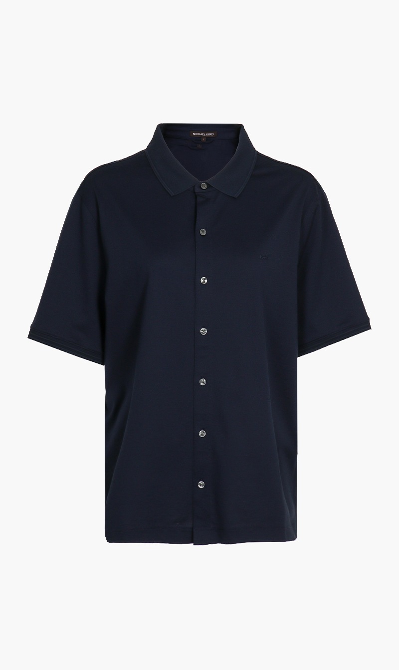 

Knit Short Sleeves Shirt, Blue