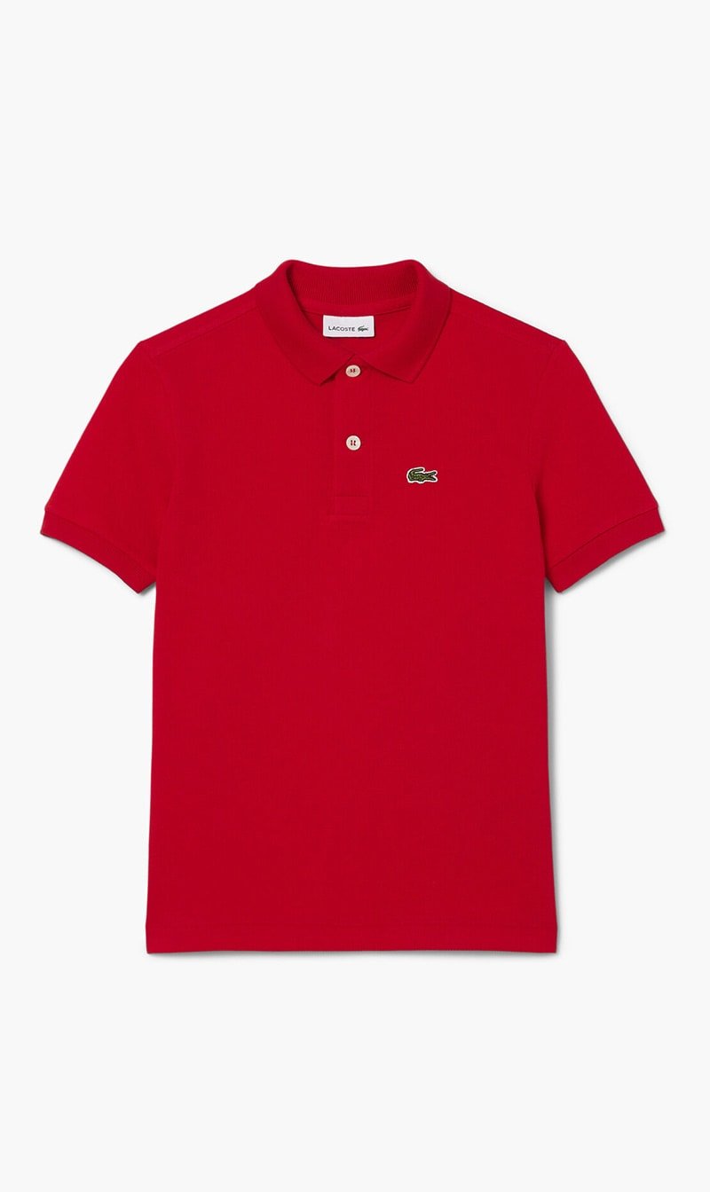 

Lacoste Red Short Sleeved Ribbed Collar Shirt | The Deal Outlet