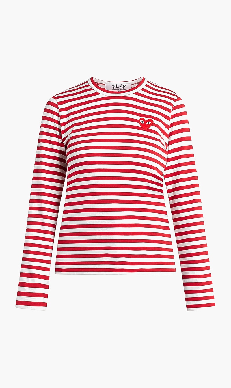 

Play Striped Long Sleeved T-shirt, Red