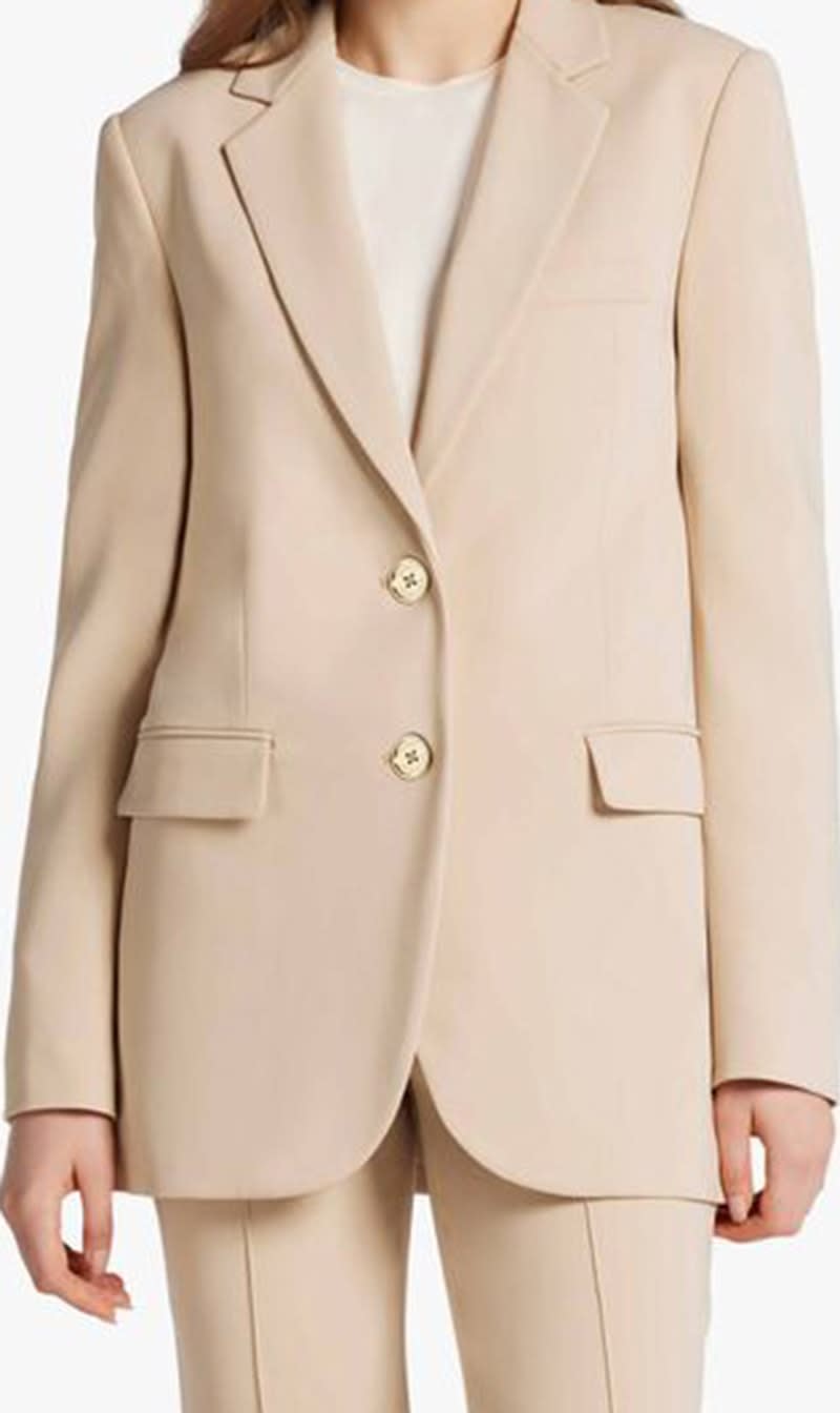 

Michael Kors Brown Crepe Boyfriend Blazer for Women | The Deal Outlet