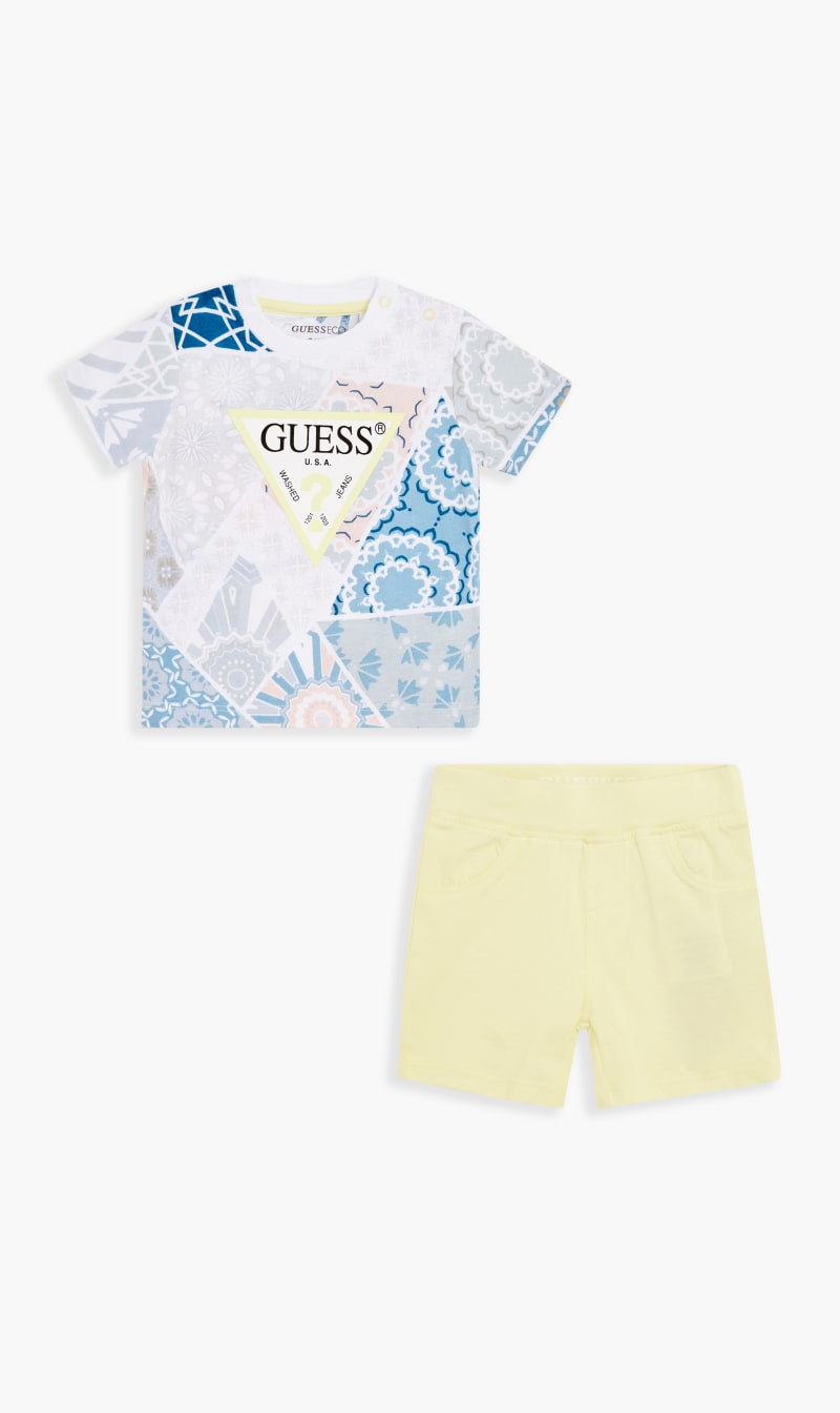 

Guess Yellow Set Of T-shirt And Shorts for Boys | The Deal Outlet