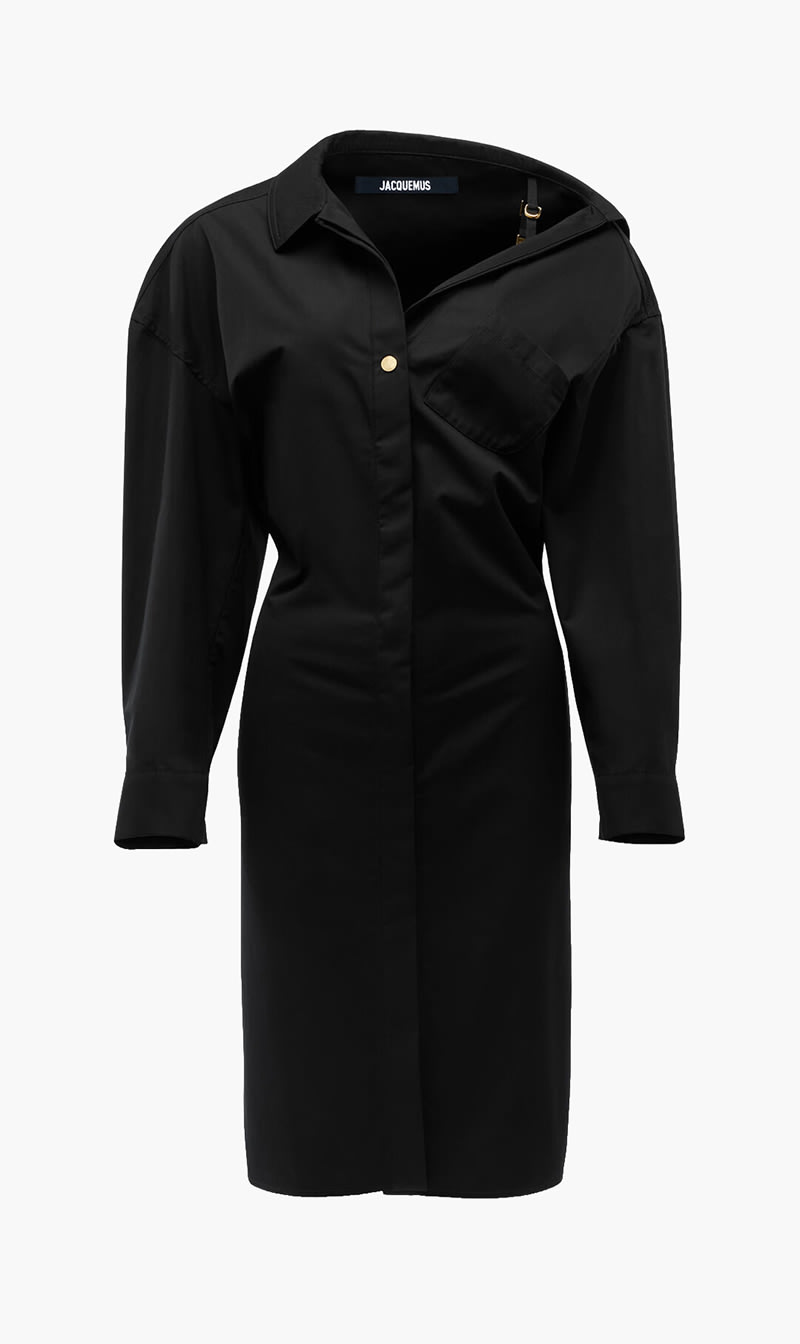 

Jacquemus Black La Robe Chemise Dress for Women | The Deal Outlet