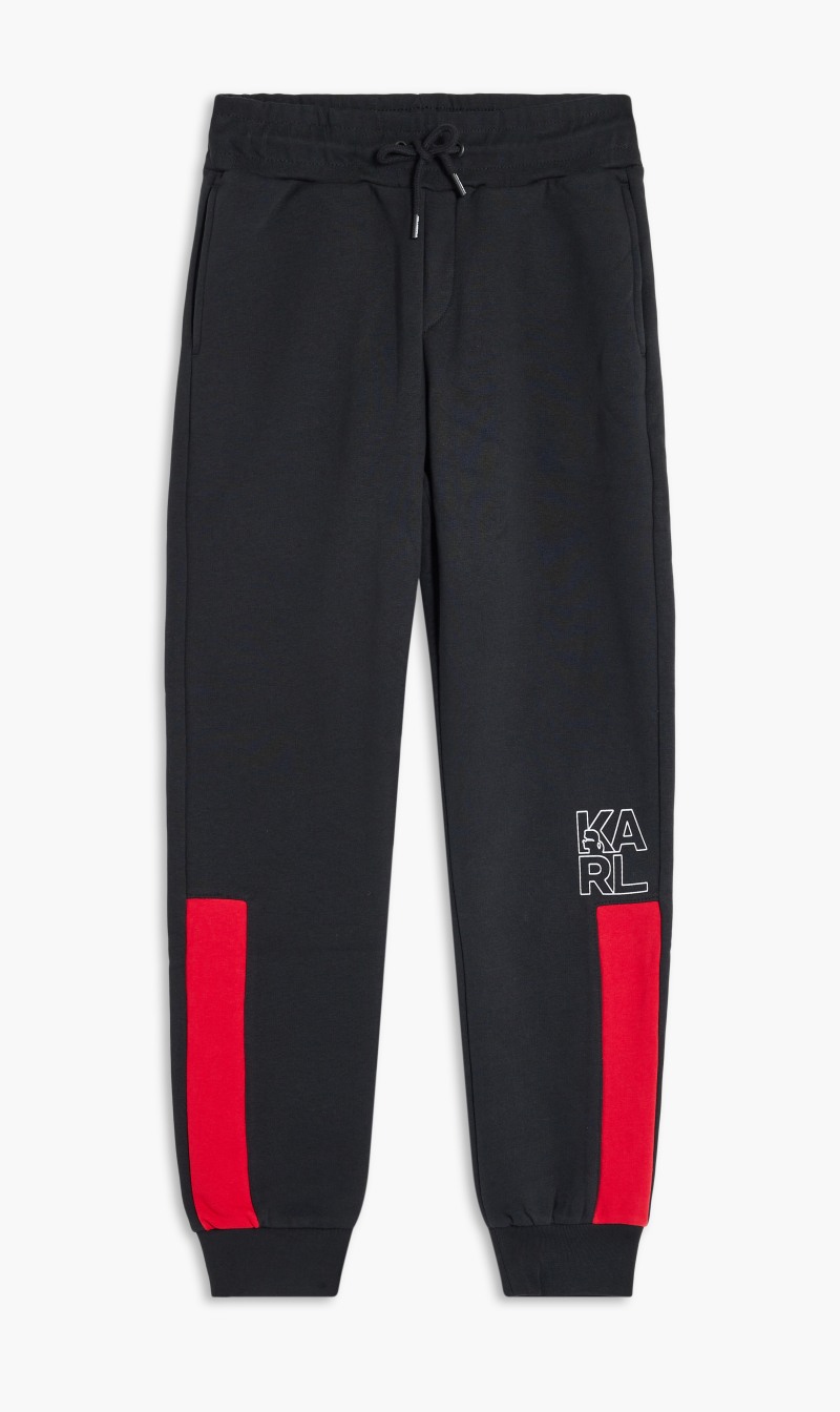 

Karl Lagerfeld Black Color Block Logo Pants for Men | The Deal Outlet