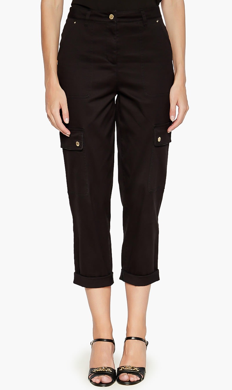 

Michael Kors Black Cuff Zip Pkt Cargo Pant for Women | The Deal Outlet