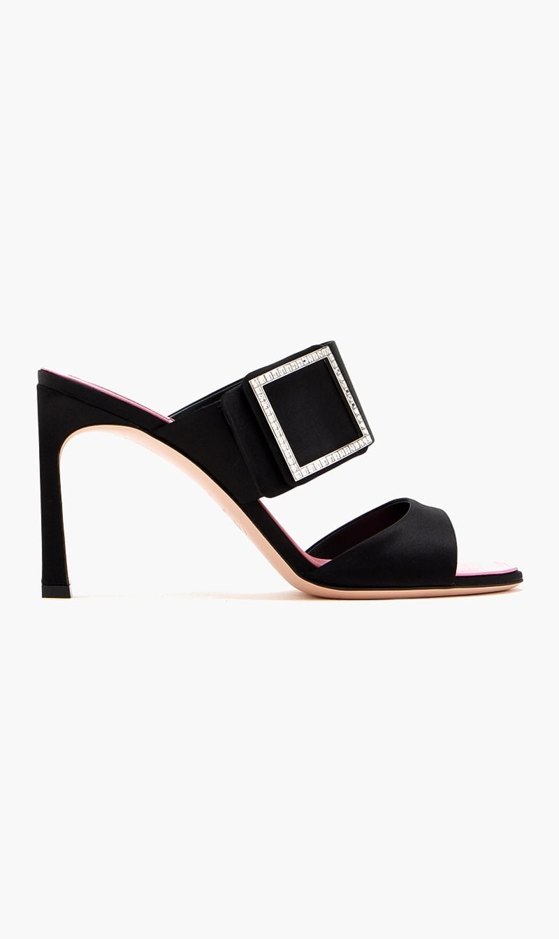 Black Trompette Mules for Women