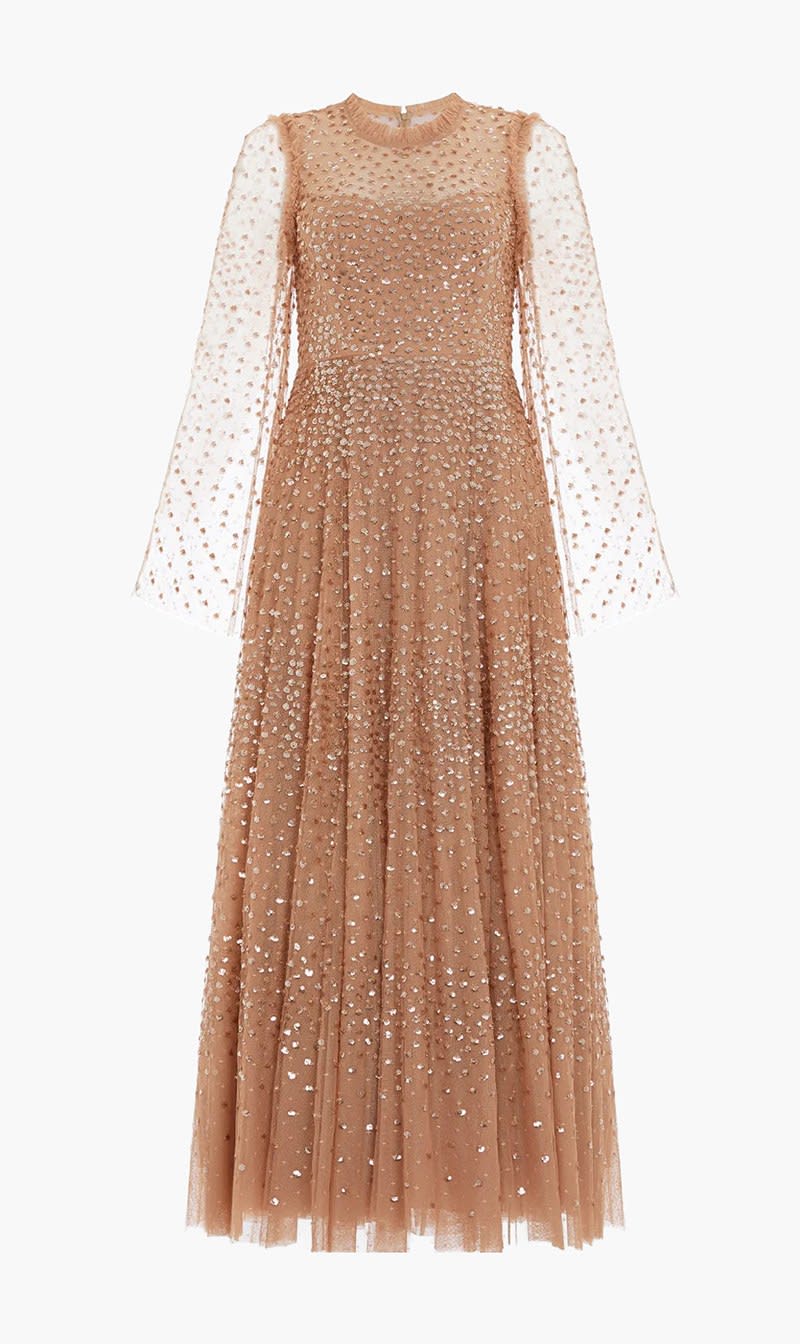 

Needle & Thread Brown Scatter Dot Round Neck Ankle for Women | The Deal Outlet