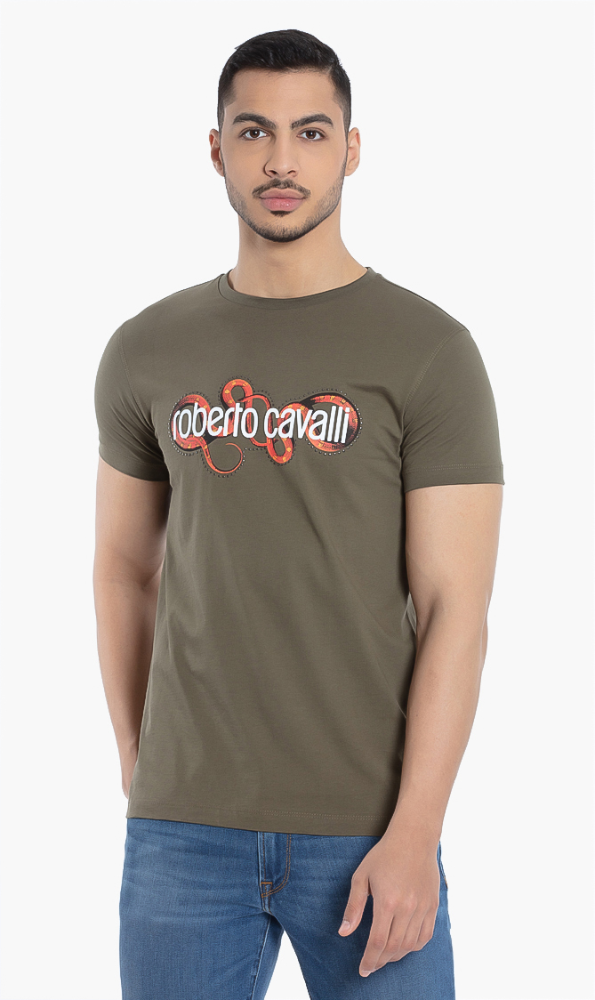 

ROBERTO CAVALLI Snake Studs T-shirt